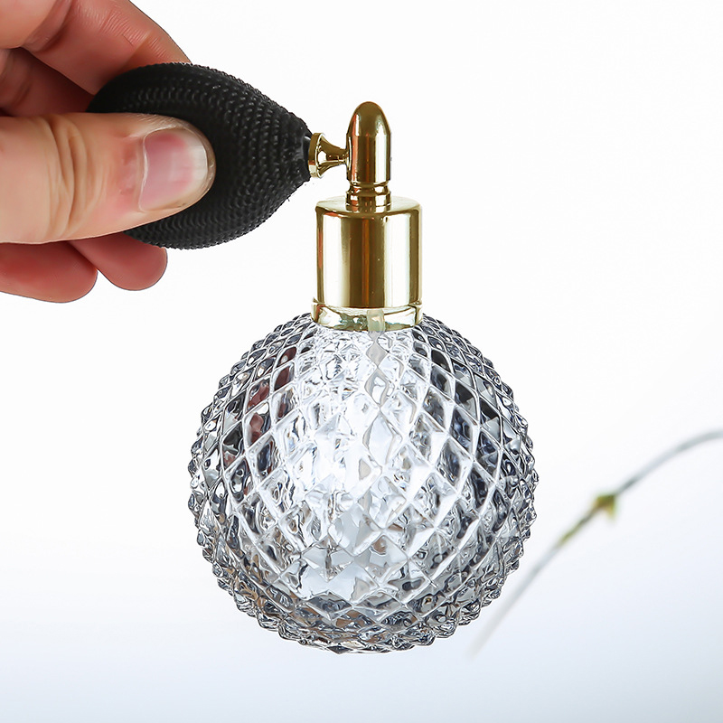 Wholesale cosmetics packaging squeeze airbag glass perfume bottle