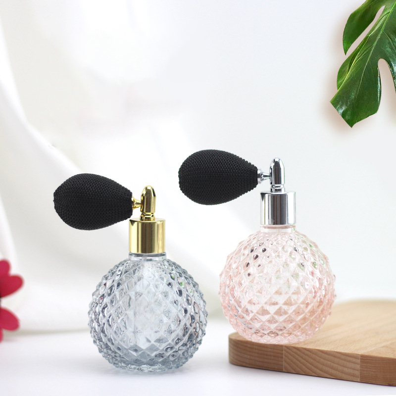 Wholesale cosmetics packaging squeeze airbag glass perfume bottle