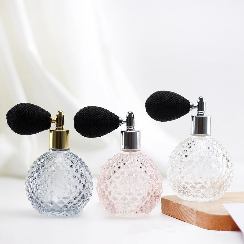 Wholesale cosmetics packaging squeeze airbag glass perfume bottle