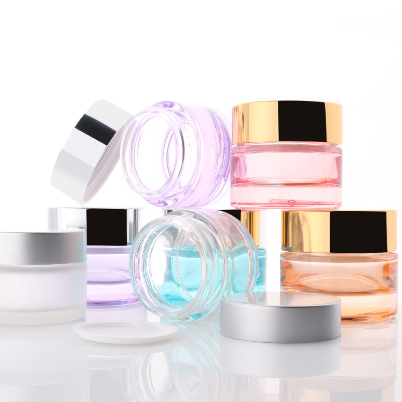 Wholesale cream jar 5g 15g 30g 50g 100g 150g empty container cosmetic packing frosted glass jar