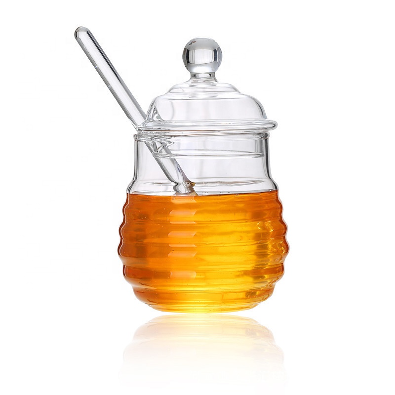 Wholesale creative glass honey jar with stick