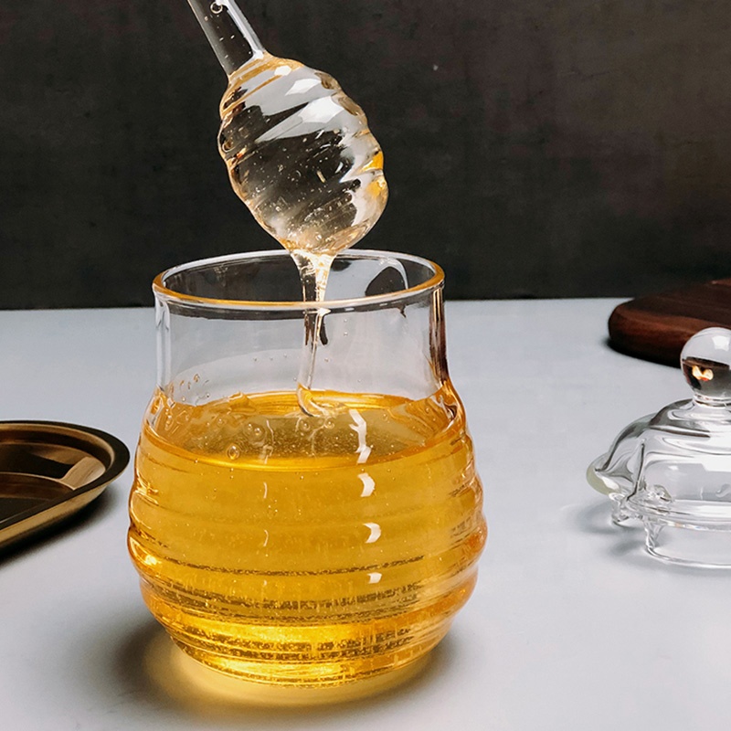 Wholesale creative glass honey jar with stick