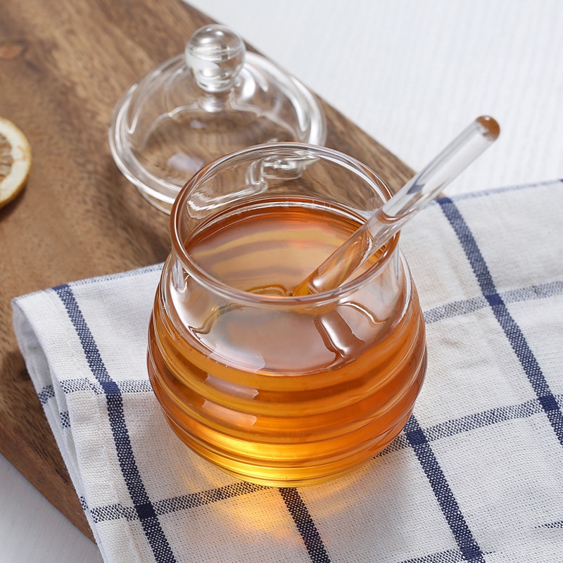 Wholesale creative glass honey jar with stick