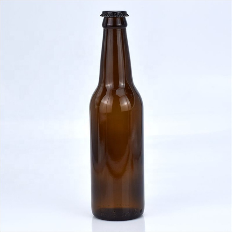 Wholesale crown cap 330ml amber glass beer bottle