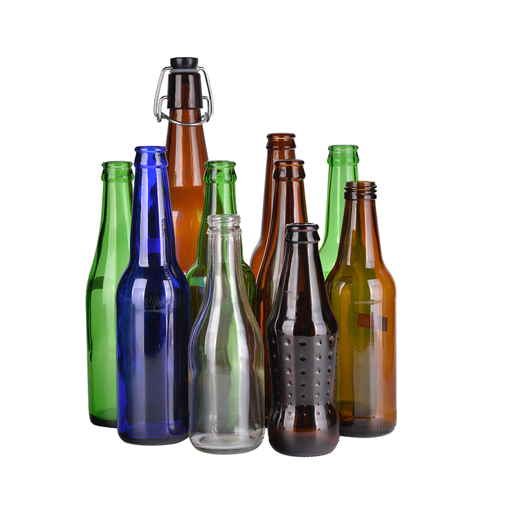Wholesale crown top botella para cerveza 11oz 330ml green blue glass Beer Bottle