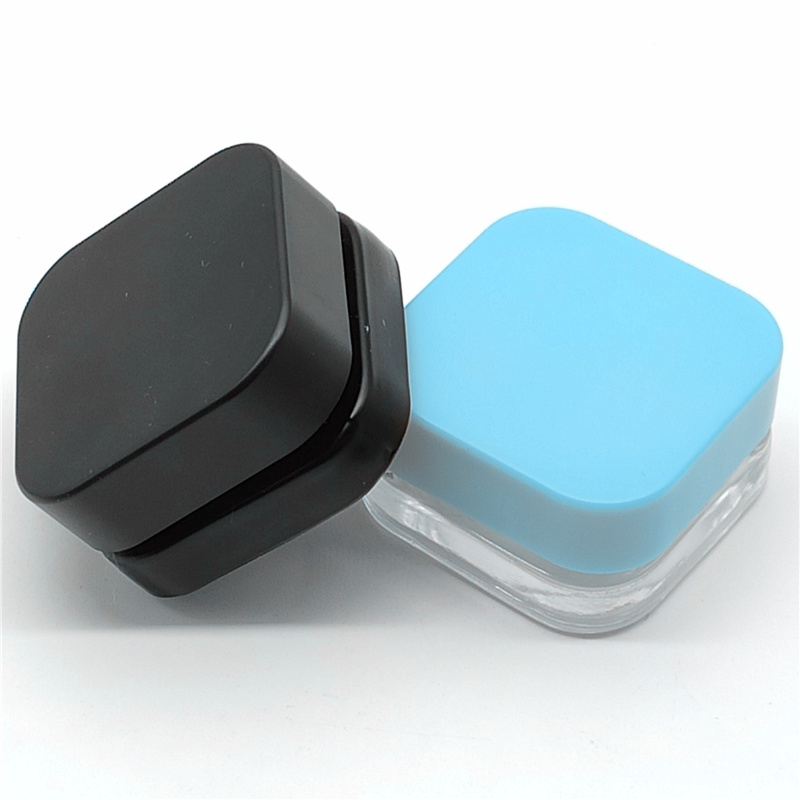 Wholesale cube 3 ml 5ml 7 ml 9 ml air tight cube Concentrate wax oil glass jar childproof lid