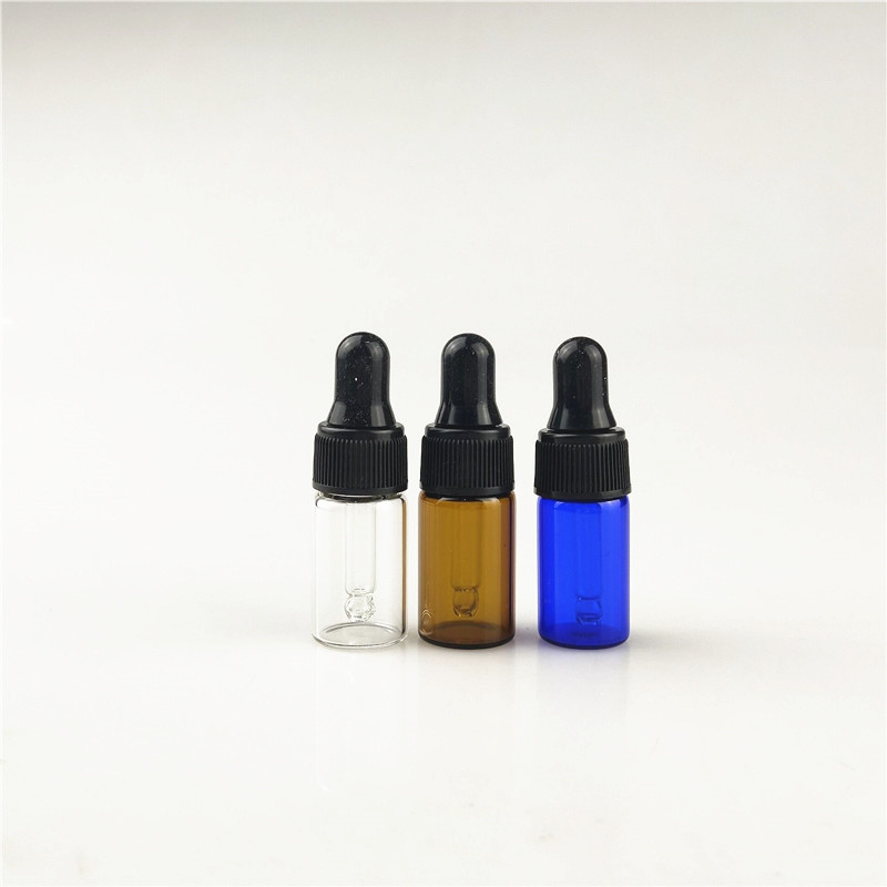 Wholesale custom 1.5ml 2 ml 3ml small glass bottles cosmetics glass vial for essential oil