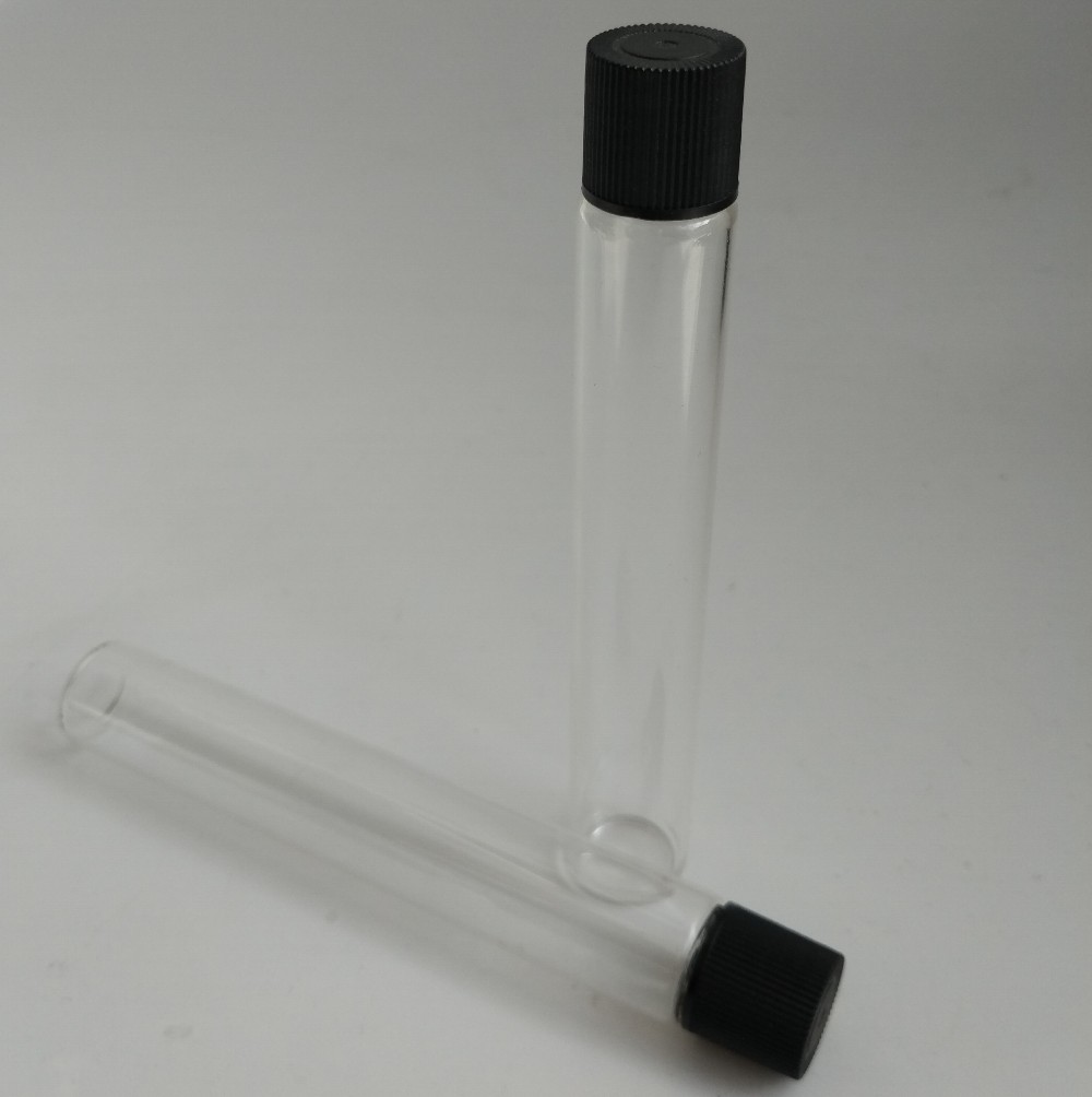 Wholesale custom 120mm Cigar Joint Packaging Tube Custom sticker pre roll glass tubes with lid