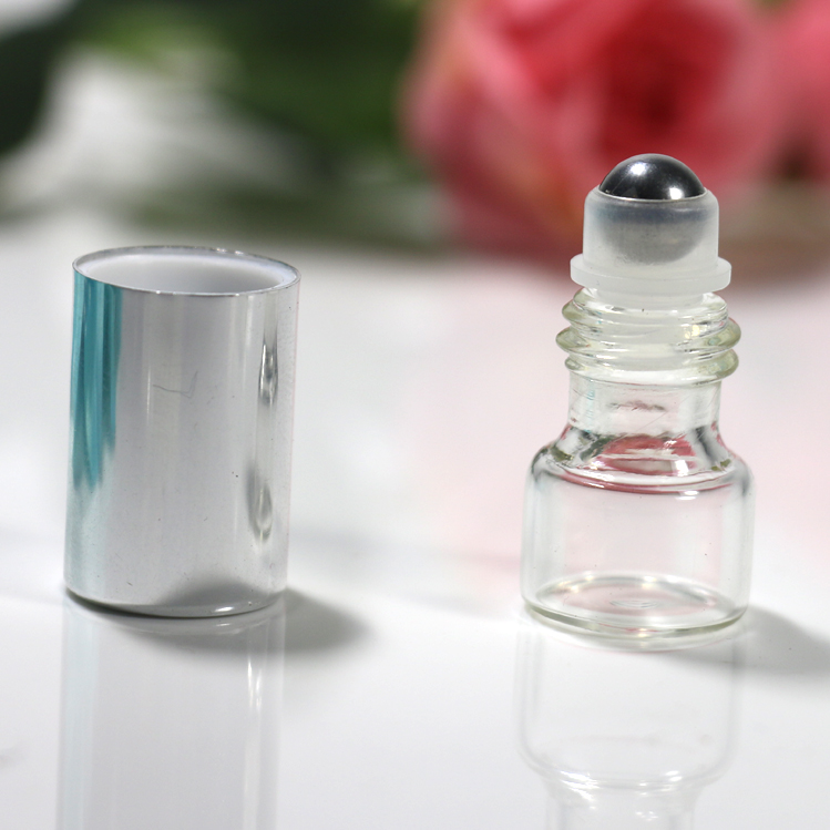 Wholesale custom 1ML cosmetic essential oil transparent glass ball bottle
