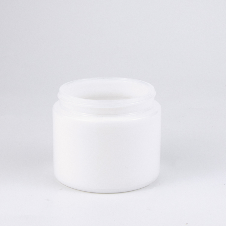 Wholesale custom 20ml 30ml 50ml wide mouth round white facial ceramic cosmetic cream jars with white lids