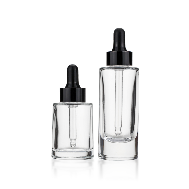 Wholesale custom 30ml1oz bottle glass serum dropper bottle round serum bottle