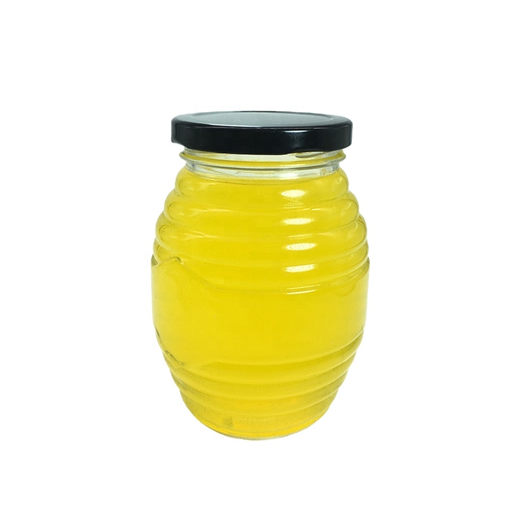 Wholesale custom 700ml 350ml 180ml 80ml glass honey jar with Tin Lid
