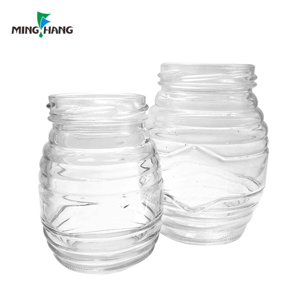 Wholesale custom 700ml 350ml 180ml 80ml glass honey jar with Tin Lid