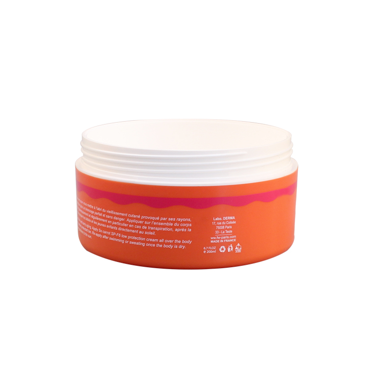 Wholesale custom 8 oz 200ml pp plastic cosmetic petg jar