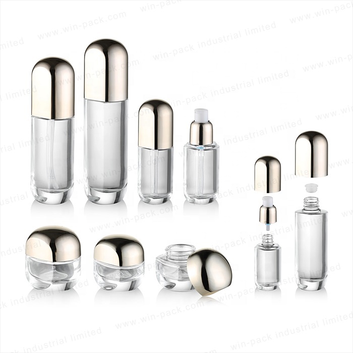 Wholesale custom Luxury 120ml 100ml 40ml cosmetics packaging face cream serum skin care cosmetic bottle sets