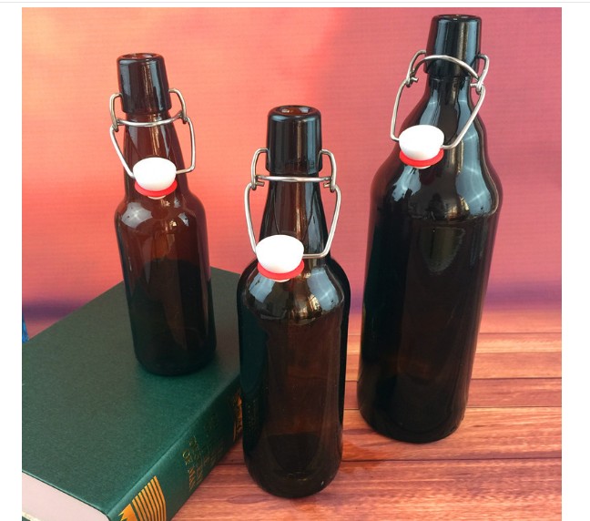 Wholesale custom beer bottle 330ml stubby amber glass beer bottle