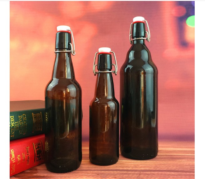 Wholesale custom beer bottle 330ml stubby amber glass beer bottle