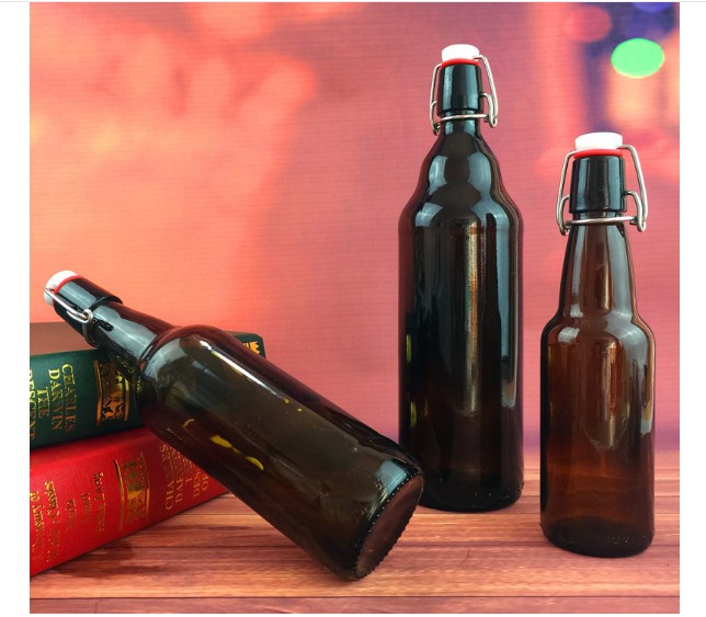 Wholesale custom beer bottle 330ml stubby amber glass beer bottle