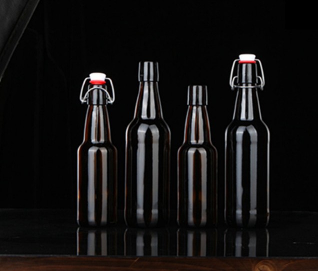 Wholesale custom beer bottle 330ml stubby amber glass beer bottle