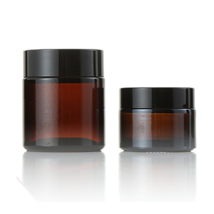 Wholesale custom clear 50g 100g cosmetic glass jar frosted jar