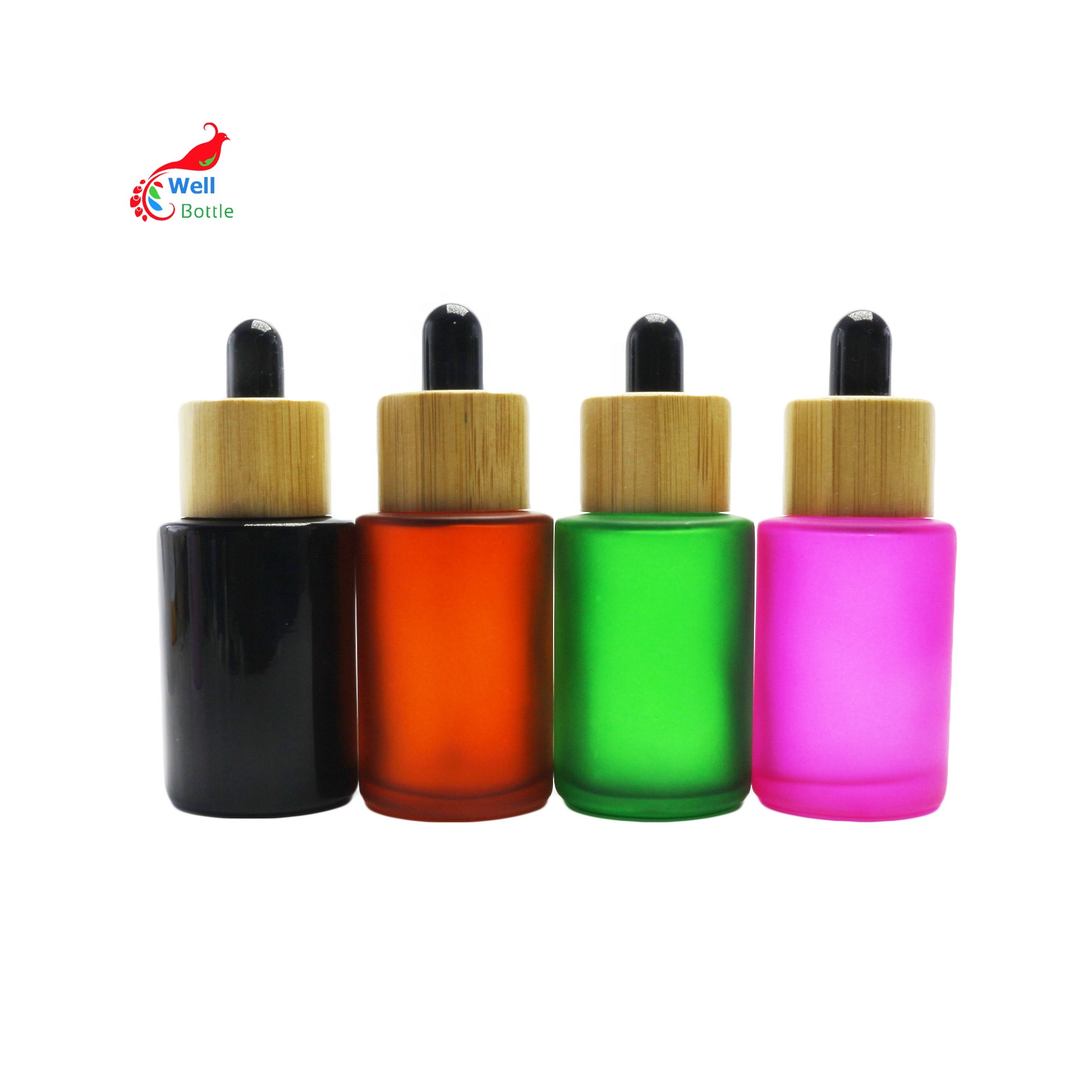 Wholesale custom color and logo 30ml glass serum dropper bottle CBD tincture bottle for cosmetic packaging RD-100D