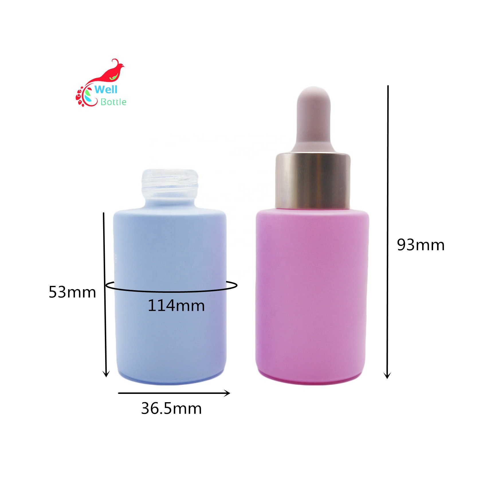 Wholesale custom color and logo 30ml glass serum dropper bottle CBD tincture bottle for cosmetic packaging RD-100D