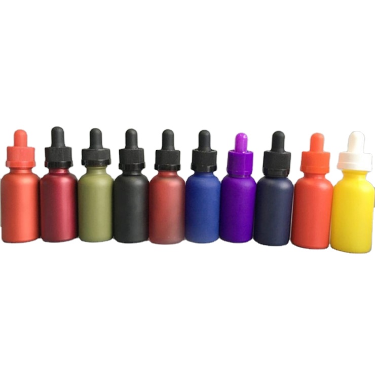Wholesale custom colorful 5ml,10ml,20ml,30ml glass dropper bottle printing essential oil bottle