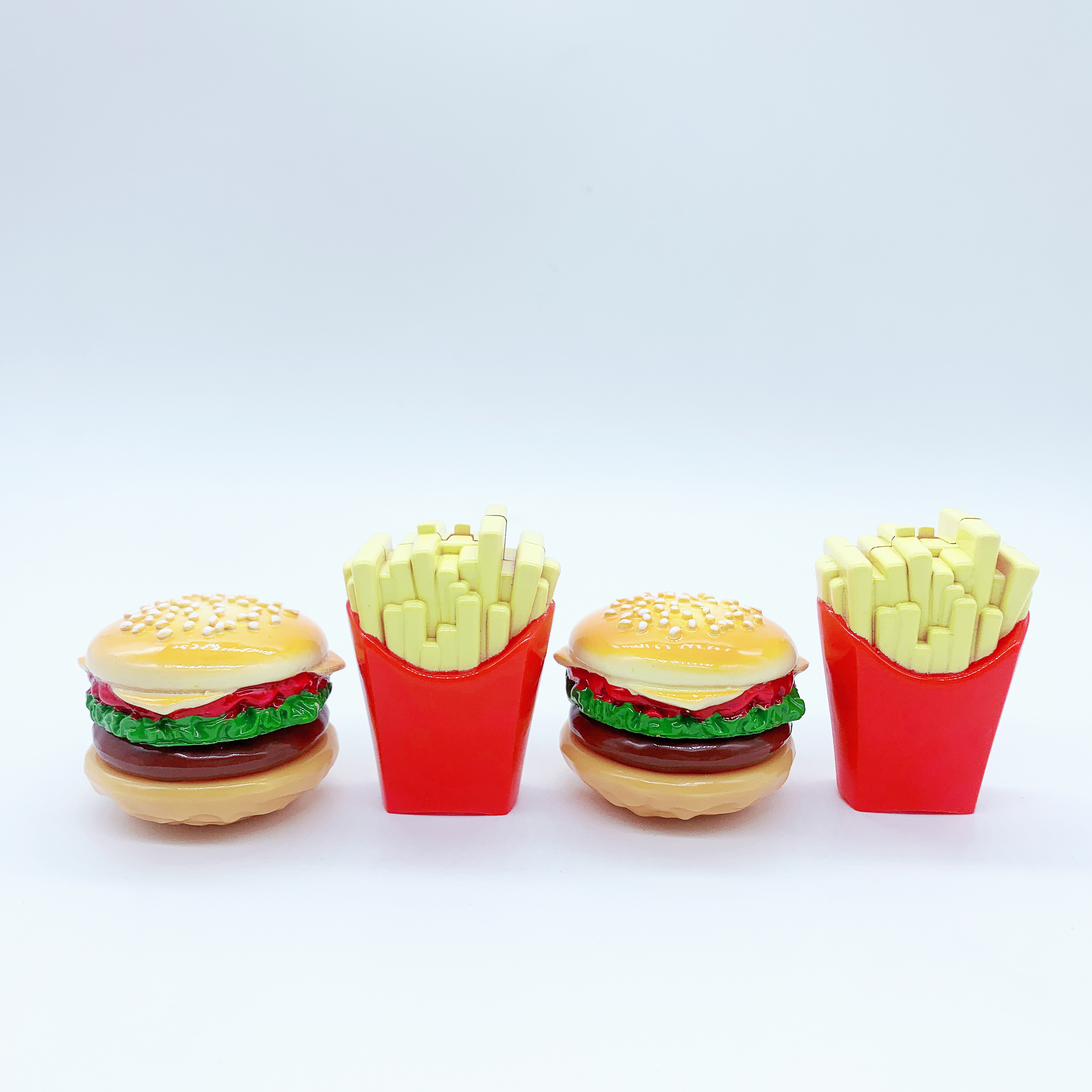 Wholesale custom cosmetics packaging cute cartoon hamburger fries shape cream bottle cream jar empty container