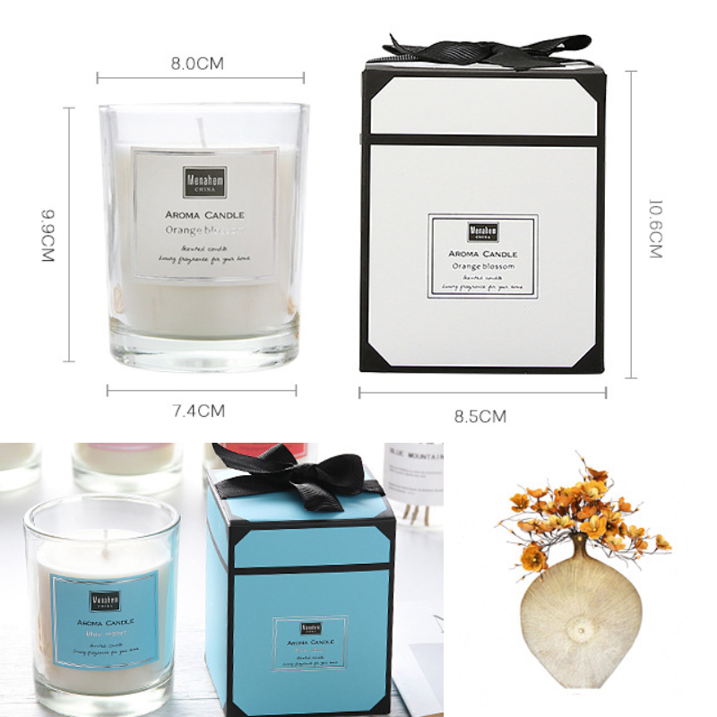 Wholesale custom decorative Scented decorations Mini candle Luxury Aroma Black Glass Candle