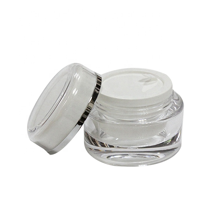 Wholesale custom double wall plastic empty cosmetic cream jar
