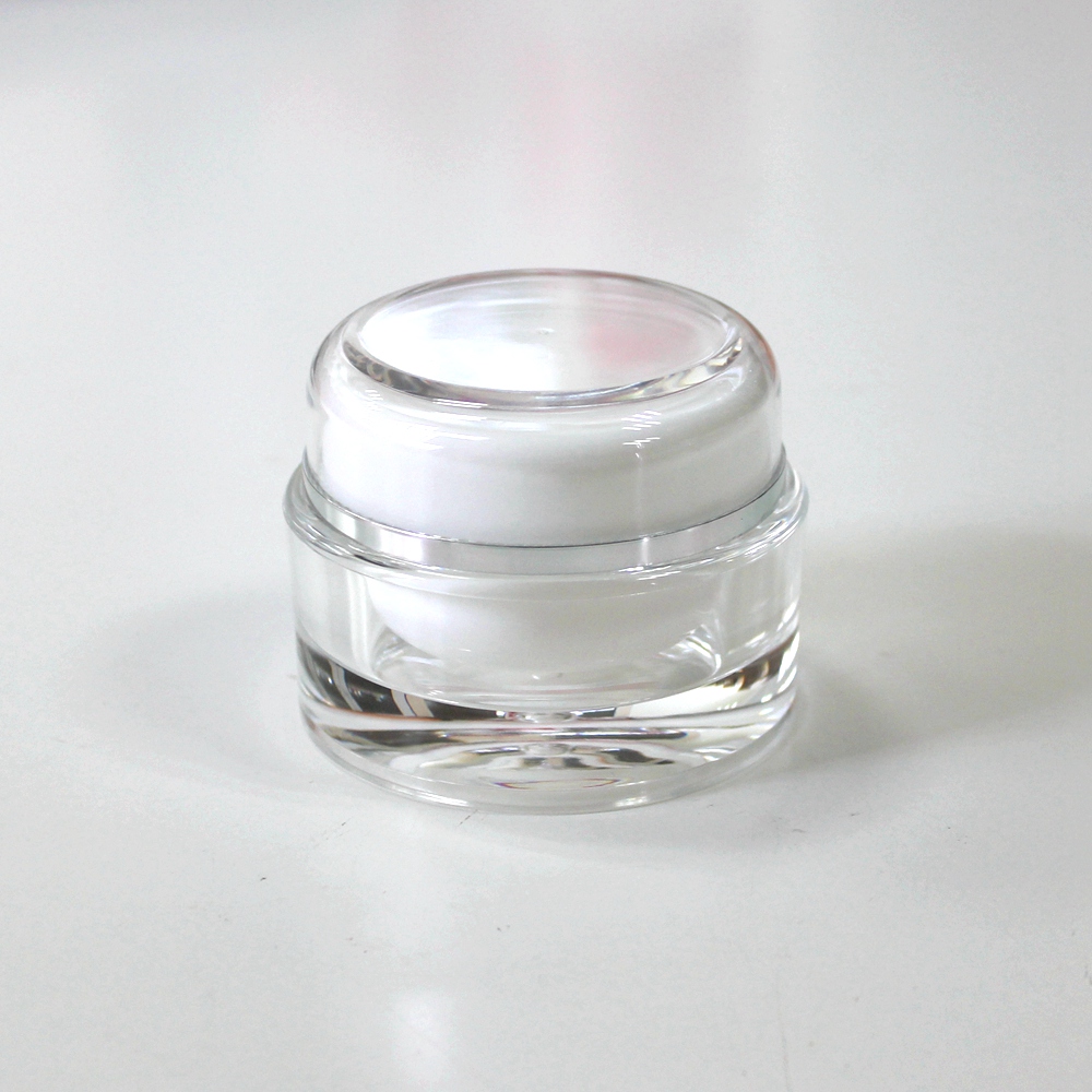 Wholesale custom double wall plastic empty cosmetic cream jar