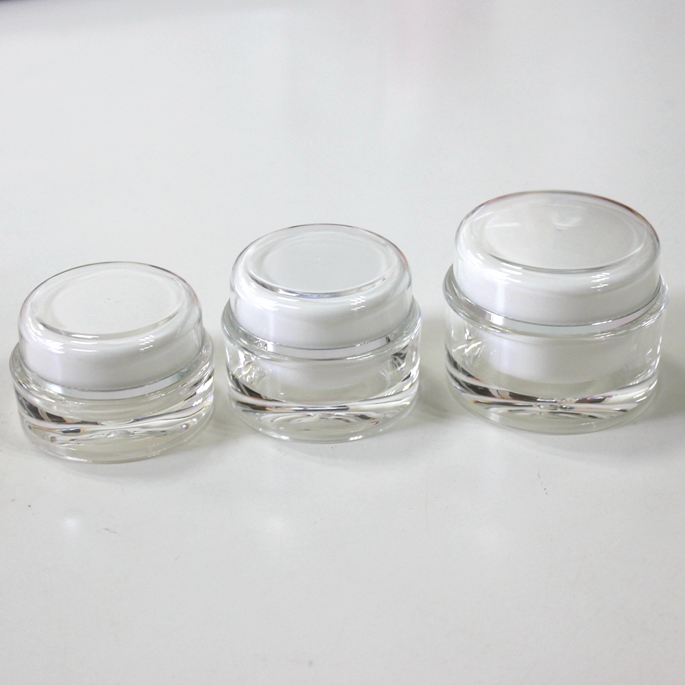 Wholesale custom double wall plastic empty cosmetic cream jar