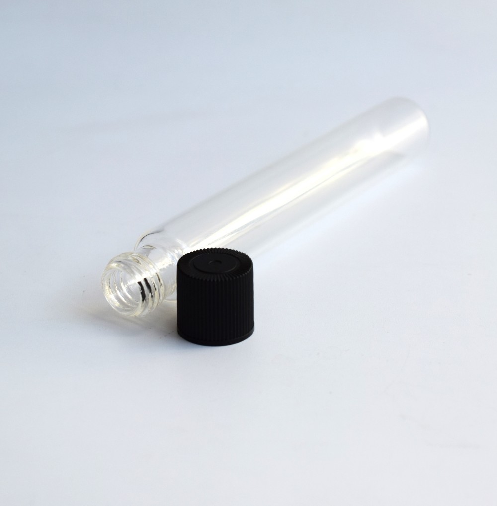 Wholesale custom empty clear child proof glass cigar tube with screw child resistant cap glass tube OEM