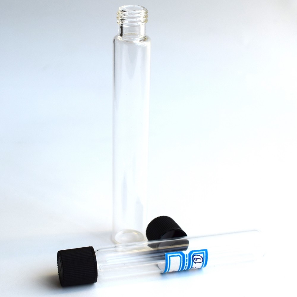 Wholesale custom empty clear child proof glass cigar tube with screw child resistant cap glass tube OEM