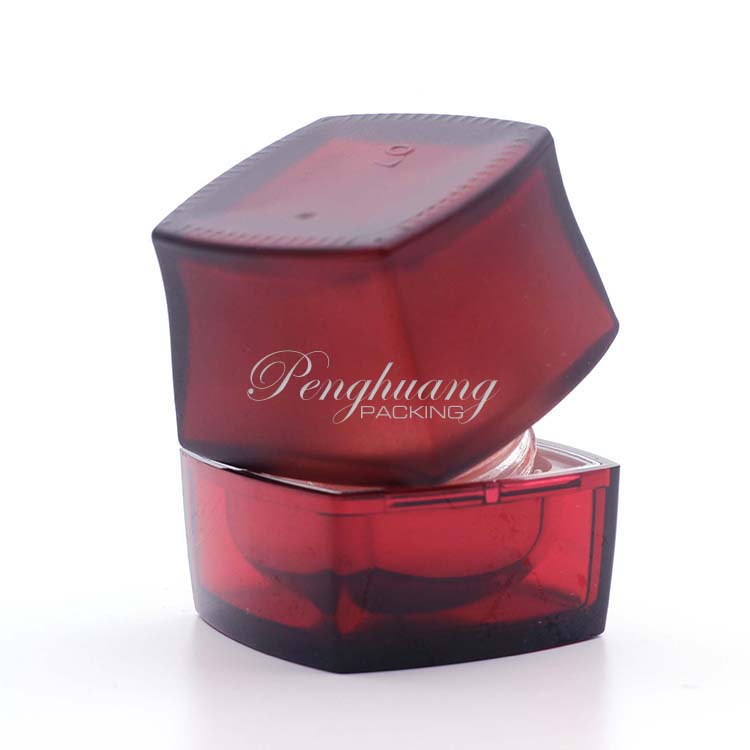 Wholesale custom frosted red luxury cosmetic jar glass jars for skin care