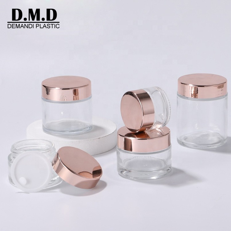 Wholesale custom logo empty rose gold cover lid 5ml 10ml 15ml 20ml 30ml 50ml 60ml cosmetic frosted glass lip scrub container