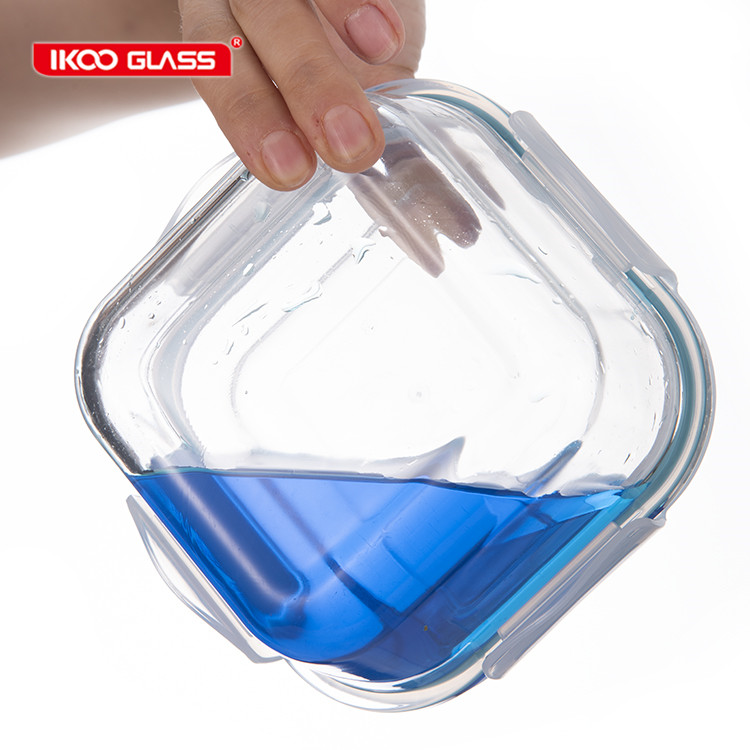Wholesale custom logo glass storage container food with lid