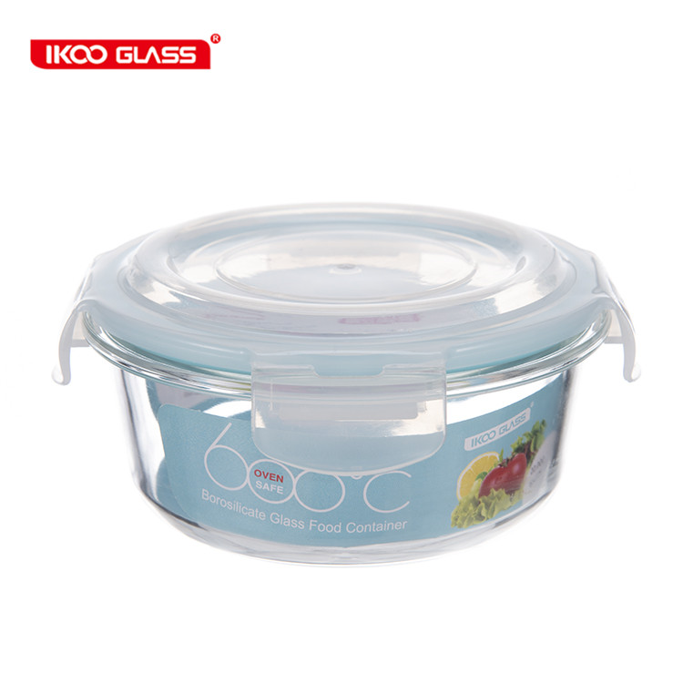 Wholesale custom logo glass storage container food with lid