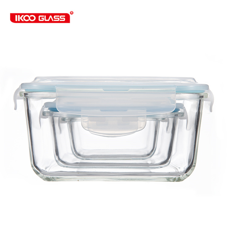 Wholesale custom logo glass storage container food with lid