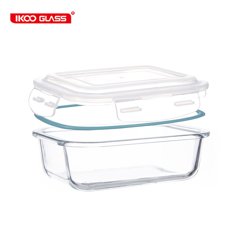 Wholesale custom logo glass storage container food with lid
