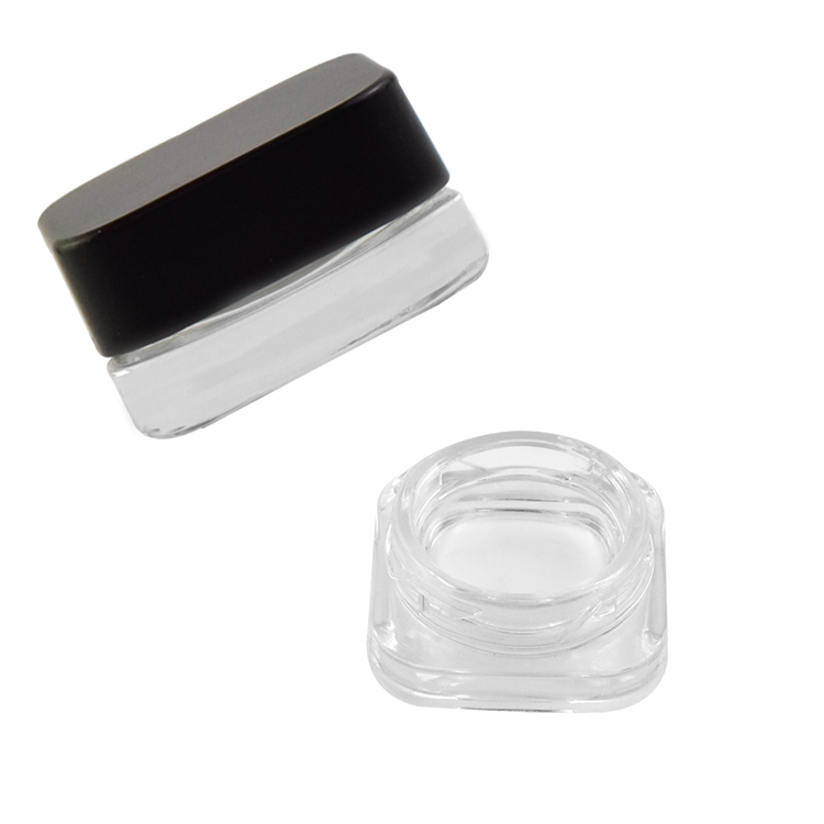 Wholesale custom logo printed square round child resistant cbd flower hemp small glass jar custom packaging balm glass jar