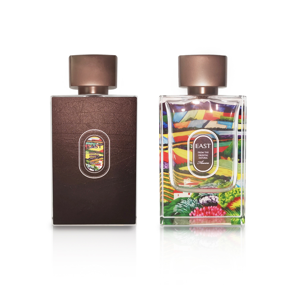 Wholesale custom logo printing square mist spray bottle for perfume glass 30ml 50ml 70ml