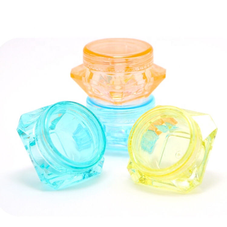 Wholesale custom luxury 3g 5g facial cream jars container plastic acrylic rose gold cosmetic cream jewelry shape jar