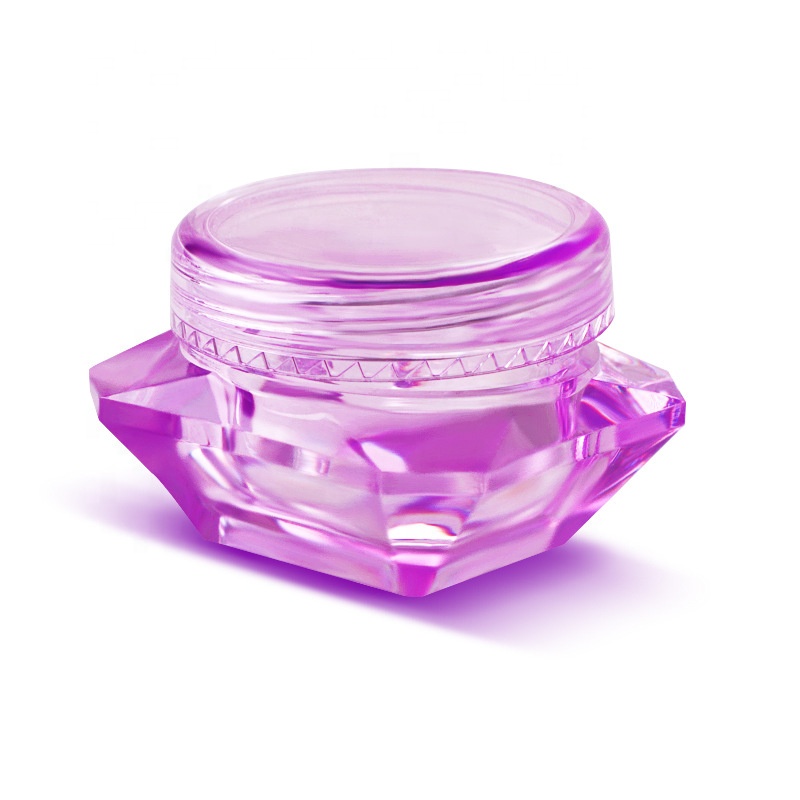 Wholesale custom luxury 3g 5g facial cream jars container plastic acrylic rose gold cosmetic cream jewelry shape jar