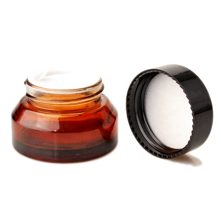 Wholesale custom luxury blue cosmetic glass jar cosmetic sample containers for cream