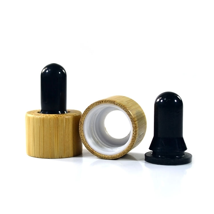 Wholesale custom made cosmetic packaging essential oil blue 30ml 50ml 100ml glass dropper bottle with bamboo cap