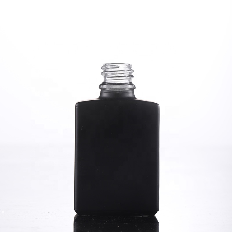 Wholesale custom spraying 30ml 50ml frosted black square rectangle glass spray bottle for e liquid essential oil