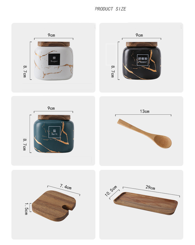 Wholesale custom storage marble porcelain spice ceramic jar spices