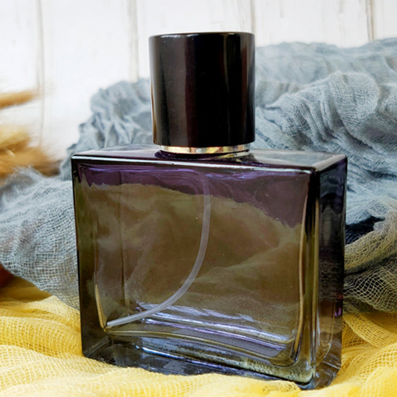 Wholesale customization empty Glass 55ml Clear Purple perfume atomizer bottle