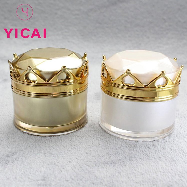Wholesale customized High quality 10g round Crown double-deck small cosmetic jar